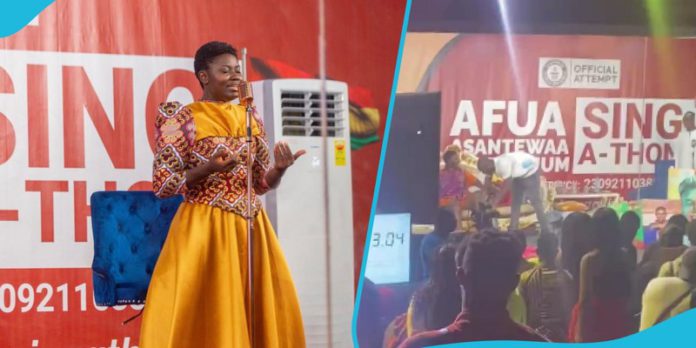 Afua Asantewaa's feet get massaged Photo source: Twitter/Tv3, Twitter/KennethAwotweDarko