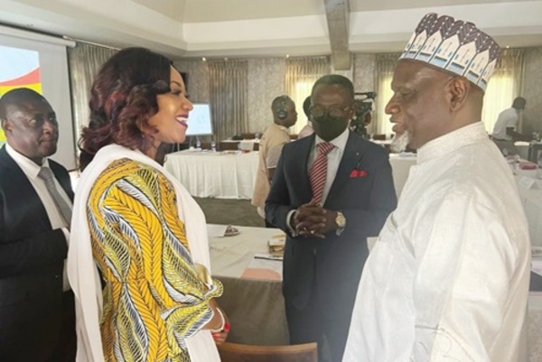 Jean Mensa, EC boss, interacting with Maulvi Mohammed Bin Salih (right), Ameer of the Ahmadiyya Muslim Mission in Ghana, and Justice Yonny Kulendi (middle), a Supreme Court Judge (1)