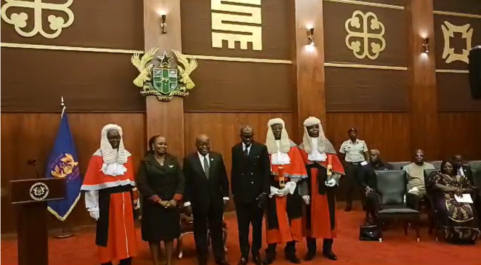 Akufo-Addo swears in three Supreme Court judges