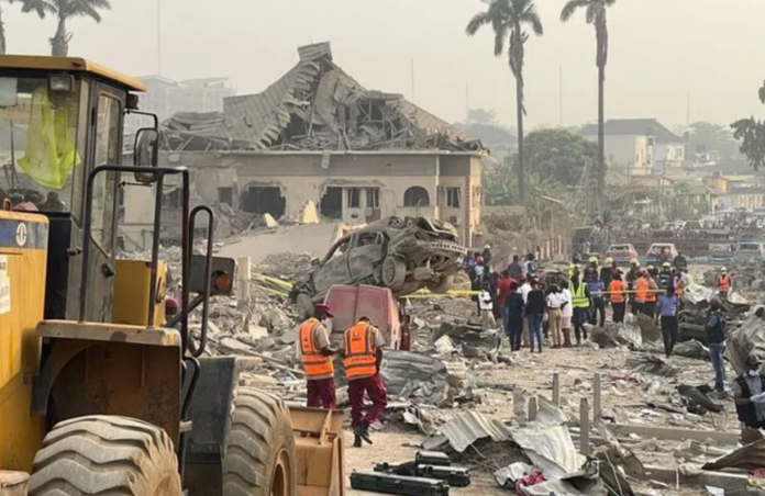 Preliminary investigations suggest the blast may have been caused by explosives stored in a house by illegal miners