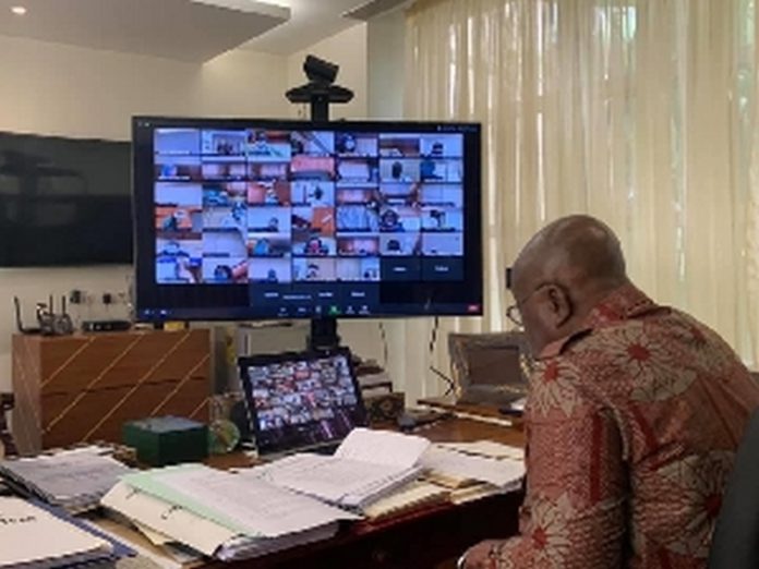 Akufo-Addo during a virtual meeting with ministers | File photo Akufo-Addo during a virtual meeting with ministers | File photo