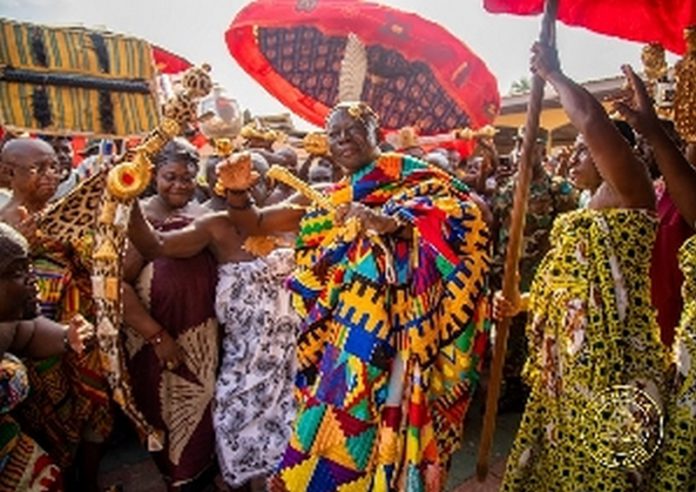 Asantehene dancing at the 2nd Akwasidae for 2024 Asantehene dancing at the 2nd Akwasidae for 2024
