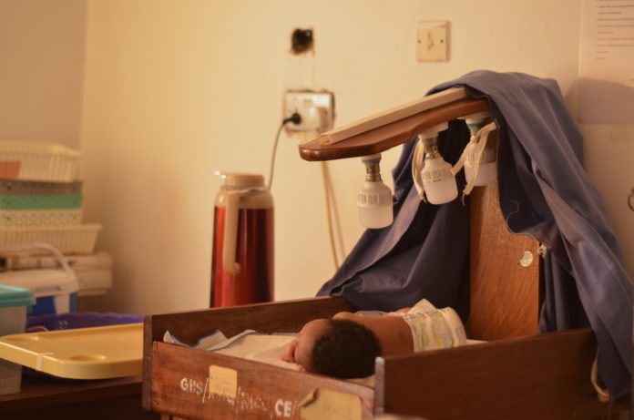 An improvised machine for treating neonatal jaundice at Goaso municipal hospital.