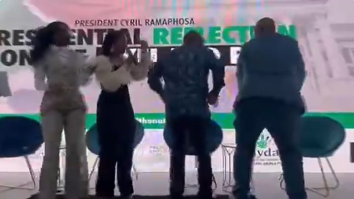 President Cyril Ramaphosa dancing to Water by Tyla..