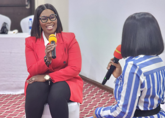 Mz Nana in an interview with Doreen Avio during her Meet the Press event that took place at AH Hotel and Conference, East Legon, Accra Mz Nana in an interview with Doreen Avio during her Meet the Press event that took place at AH Hotel and Conference, East Legon, Accra
