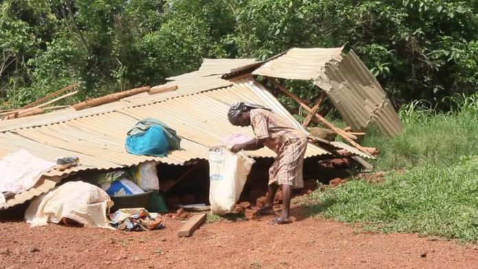 rainstorm collapse building