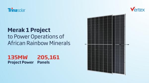 Trina Solar, SOLA, and Wilson Bayly Holmes Ovcon (WBHO) to Power a South African Mining Operation with 135MW Merak 1 Project