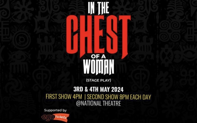 In the chest of a woman
