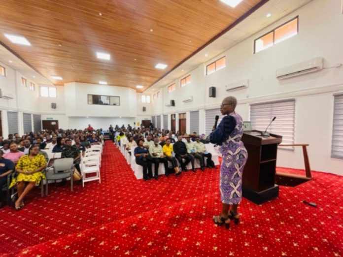 Mrs. Margaret Jackson, delivering her presentation at the forum