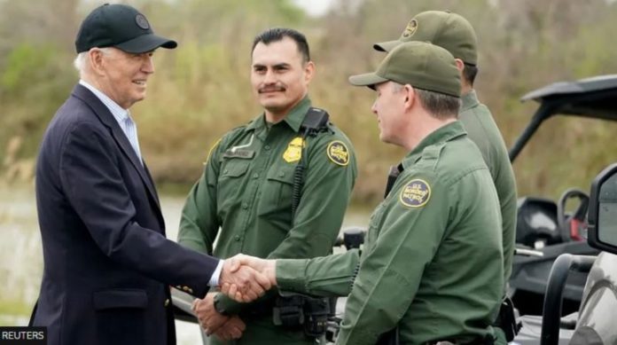 The president met border officials in Brownsville, and urged Mr Trump to join him in his plans for border reforms