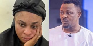 Prophet Nigel Gaisie (right) with Apostle Kumah, the wife of late Dr John Kumah