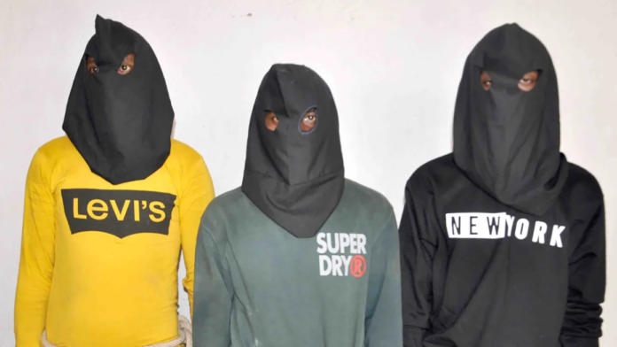 A photo released by Dumka police of the first three men arrested for the alleged rape and assault of a tourist couple in India. Dumka Police/X A photo released by Dumka police of the first three men arrested for the alleged rape and assault of a tourist couple in India. Dumka Police/X