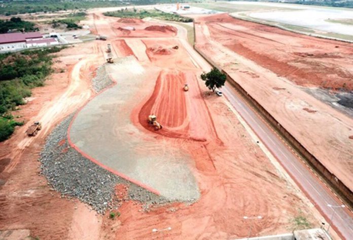 An aerial view of the commencement of the Northern Apron Project An aerial view of the commencement of the Northern Apron Project