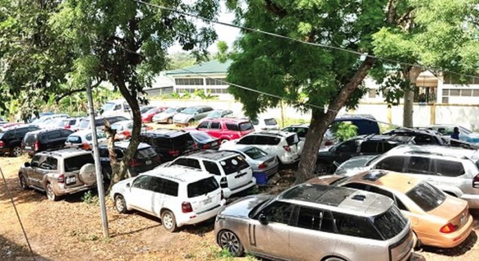 Some of the uncustomed vehicles seized in Koforidua Some of the uncustomed vehicles seized in Koforidua