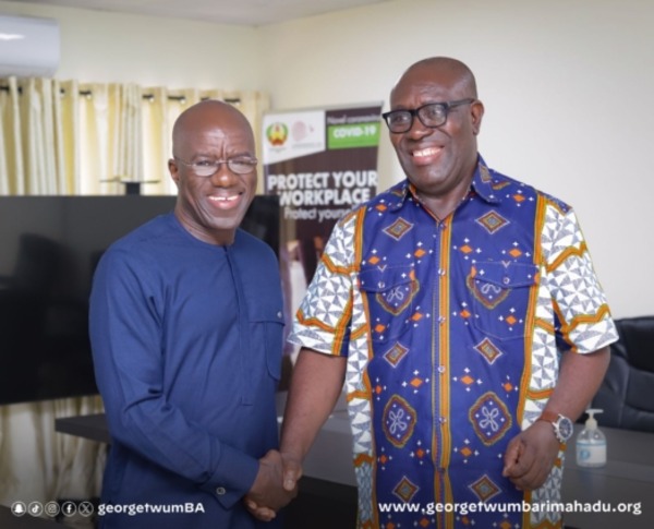 Mr George Twum-Barimah-Adu (L) with TUC Secretary-General, Dr Anthony Yaw Baah. (1)
