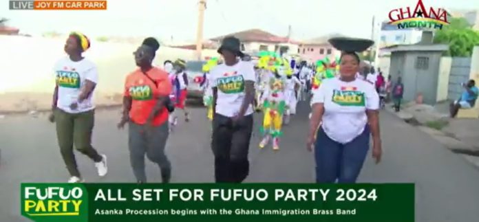 Adom 'Fufuo' Party: Immigration brass band leads Asanka procession