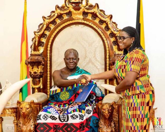 NCCE CHAIR CALLS ON OTUMFOUR OSEI TUTU II AT MANHYIA NCCE CHAIR CALLS ON OTUMFOUR OSEI TUTU II AT MANHYIA