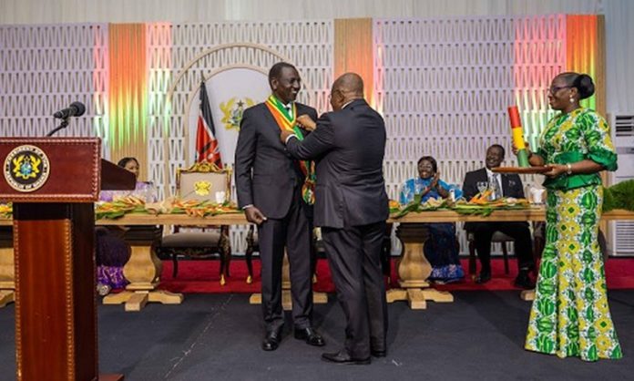 Ghana honours Kenya’s President Ruto Ghana honours Kenya’s President Ruto
