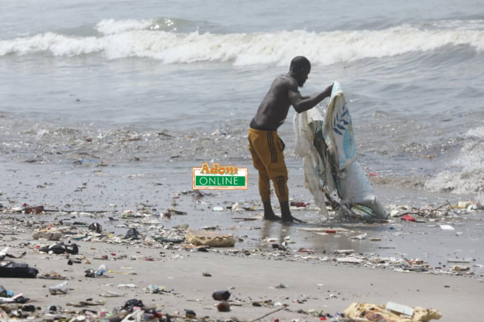 Plastic waste beach