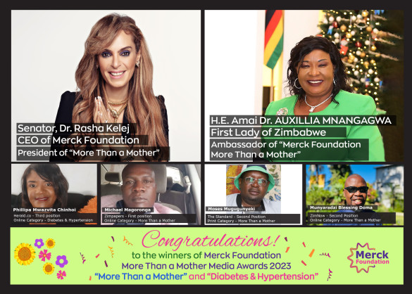Merck Foundation Chief Executive Officer (CEO) & Zimbabwe First Lady announce Zimbabwean Winners of their Media Awards to break Infertility Stigma, Support Girl Education and Diabetes- Hypertension awareness