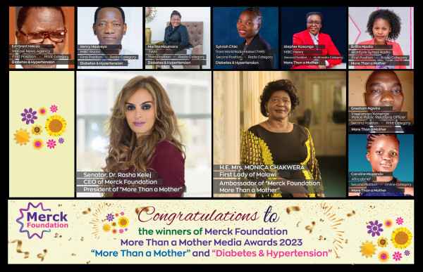 Merck Foundation Chief Executive Officer (CEO) & Malawi First Lady announce Malawian Winners of their Media Awards to break Infertility Stigma, Support Girl Education and Diabetes- Hypertension awareness