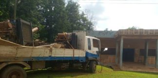 KIA Rhino Carrying Galamsey Equipment Crashes into Sehwi Juaboso Magistrate Court