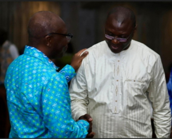 Ken Ofori-Atta left in a chat with his successor Mohammed Amin Adam (1)