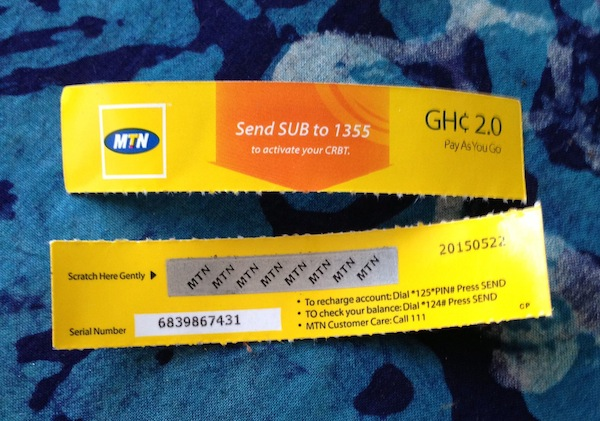 MTN scratch card