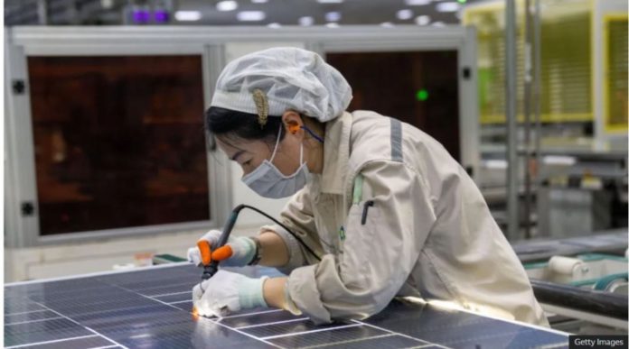 Solar panels are among the Chinese products causing tensions with Washington and Brussels.