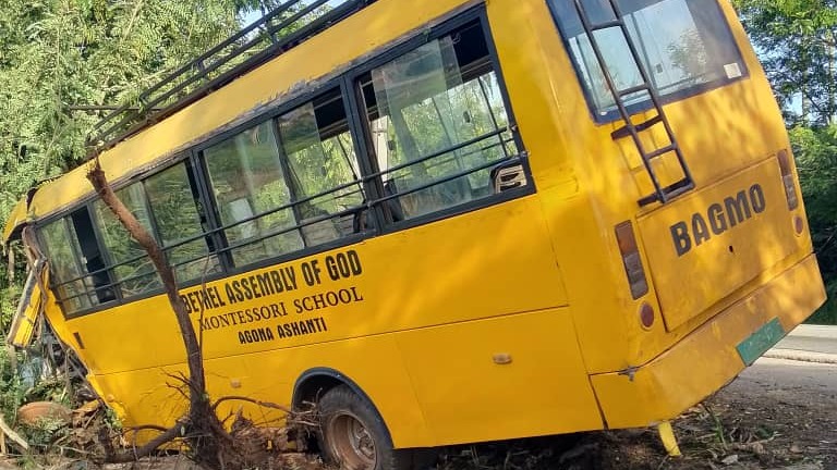 Several injured after school bus runs into tree