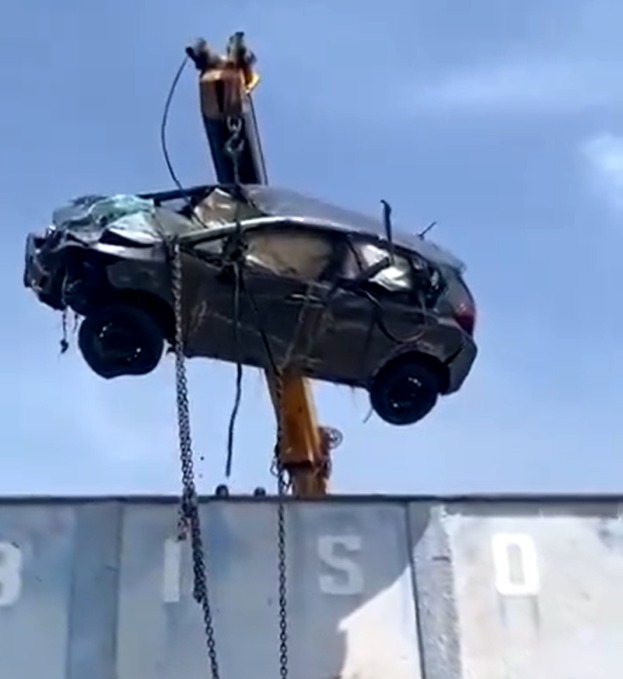 Three missing persons found dead after car plunges into gutter during heavy rains