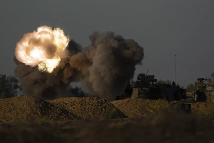 An Israeli mobile artillery unit fires a shell from southern Israel towards the Gaza Strip, in a position near the Israel-Gaza border, Tuesday, May 7, 2024. (AP Photo/Leo Correa)ASSOCIATED PRESS An Israeli mobile artillery unit fires a shell from southern Israel towards the Gaza Strip, in a position near the Israel-Gaza border, Tuesday, May 7, 2024. (AP Photo/Leo Correa)ASSOCIATED PRESS