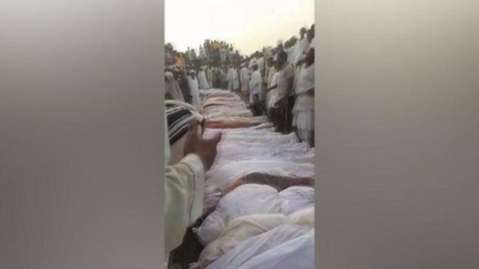 Footage has been posted to social media showing bodies ready for a mass burial (1)