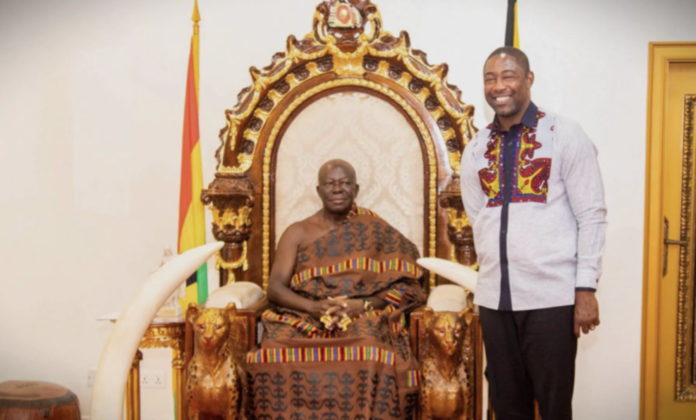 Otumfuo Asantehene and Health Minister Okoe Boye Otumfuo Asantehene and Health Minister Okoe Boye