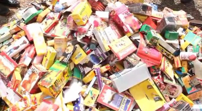 Asante Akyem Health Directorate destroys over 1,000 pieces of hips, butt enlargement products