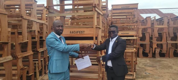 Asante Akyem Central MCE donates 500 dual desks to schools in his constituency Asante Akyem Central MCE donates 500 dual desks to schools in his constituency