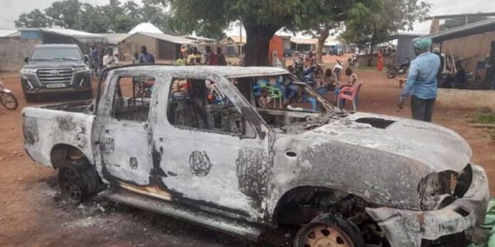NPP vehicle set ablaze