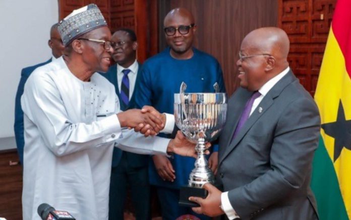 Bagbin presents democracy cup to Akufo-Addo