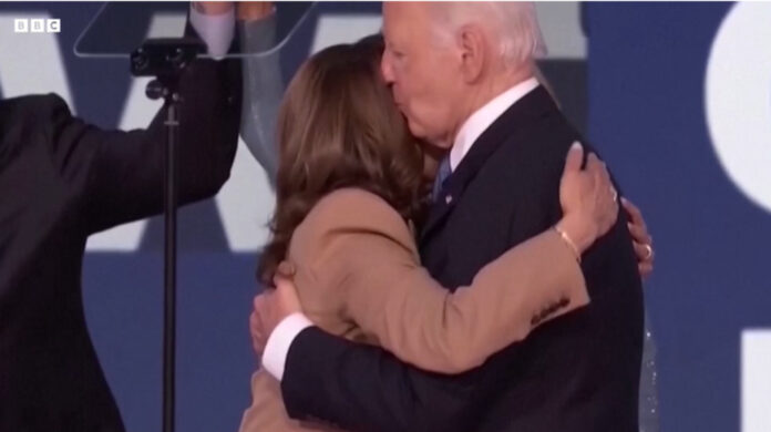 Tearful Joe Biden passes torch to Kamala Harris at convention Tearful Joe Biden passes torch to Kamala Harris at convention
