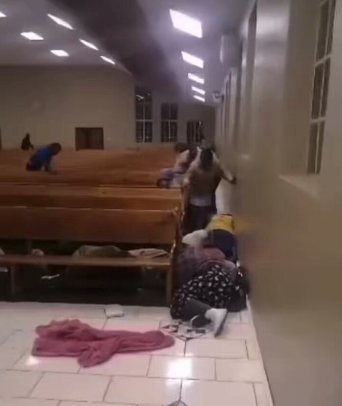 Scary moment armed robbers attacked congregants during church service