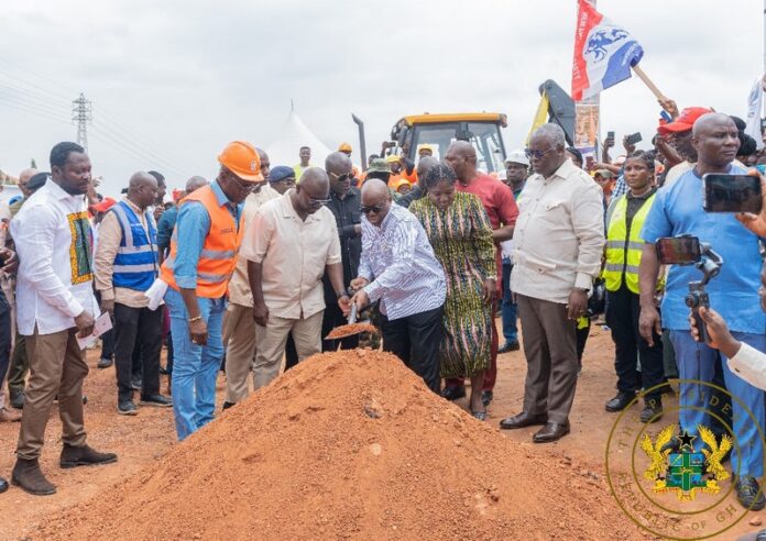 PRESIDENT AKUFO-ADDO CUTS SOD FOR RECONSTRUCTION OF ADENTA-DODOWA ROAD