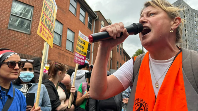 Counter-protesters demonstrate against far-right riots in Walthamstow, east London. Rob Picheta/CNN Counter-protesters demonstrate against far-right riots in Walthamstow, east London. Rob Picheta/CNN