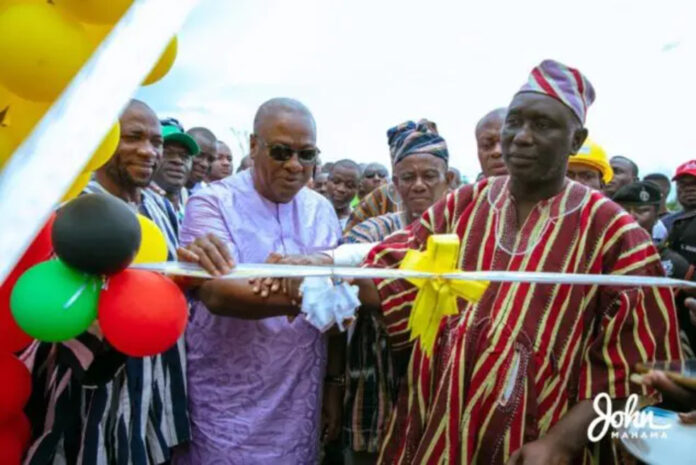Mahama cuts sod for the construction of 500-seater sports facility at Bole-Bamboi Mahama cuts sod for the construction of 500-seater sports facility at Bole-Bamboi
