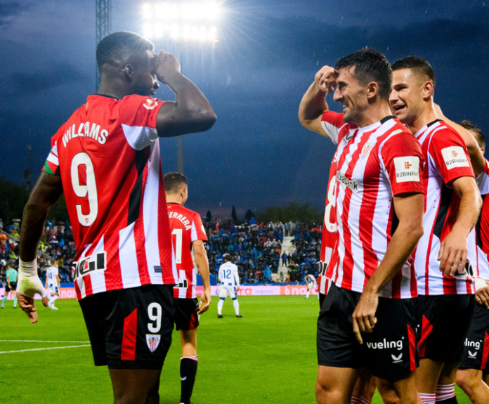 Inaki Williams celebrates with teammates