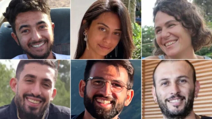 hostages-collage-753x424 Top row, from left: Hersh Goldberg-Polin, Eden Yerushalmi and Carmel Gat. Bottom row, from left: Ori Danino, Almog Sarusi and Alex Lobanov. Courtesy Goldberg-Polin family/Courtesy Gat family/Hostages and Missing Families Forum