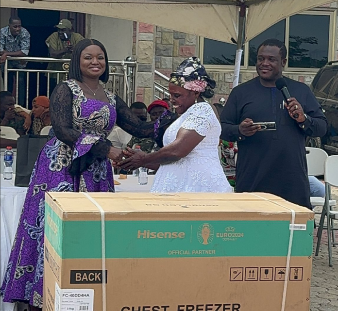 Sam George's wife donates to support local businesses in Ningo Prampram