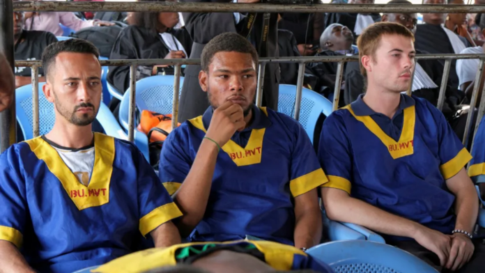 REUTERS (L-R) Benjamin Zalman-Polun, Marcel Malanga and Tyler Thompson are the three US citizens sentenced to death for the coup attempt REUTERS (L-R) Benjamin Zalman-Polun, Marcel Malanga and Tyler Thompson are the three US citizens sentenced to death for the coup attempt