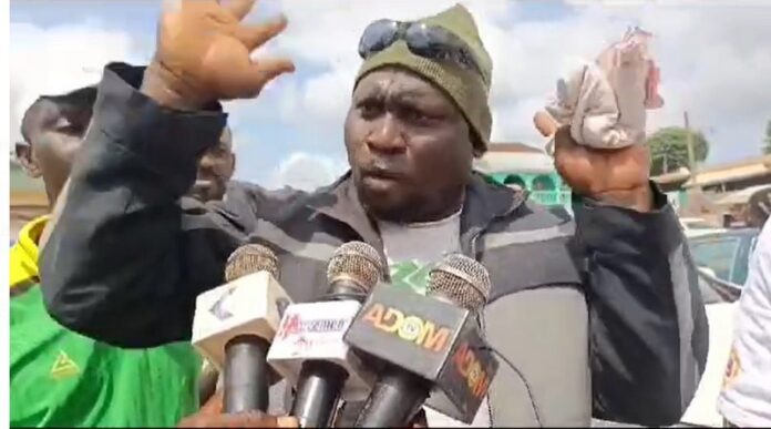 Angry NPP supporters in the Agona West Constituency