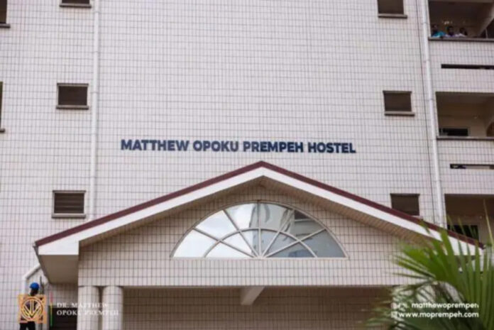 UPSA names hostel after NAPO The University of Professional Studies, Accra (UPSA), has named a newly constructed hostel after Dr. Matthew Opoku Prempeh, the New Patriotic Party (NPP) Running Mate for the 2024 elections, in recognition of his transformative contributions to education in Ghana.