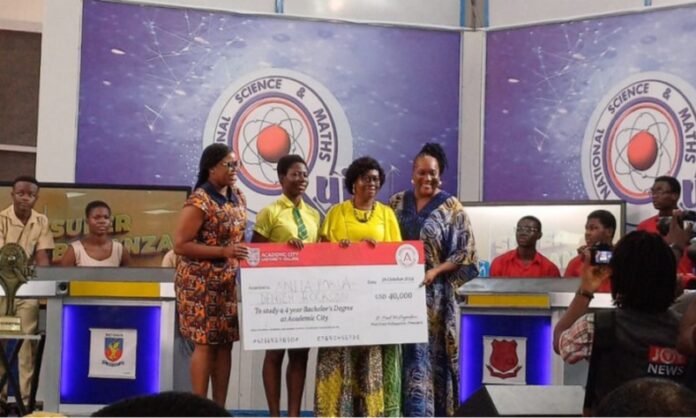 NSMQ semi-finalist receives Academic City’s presidential scholarship